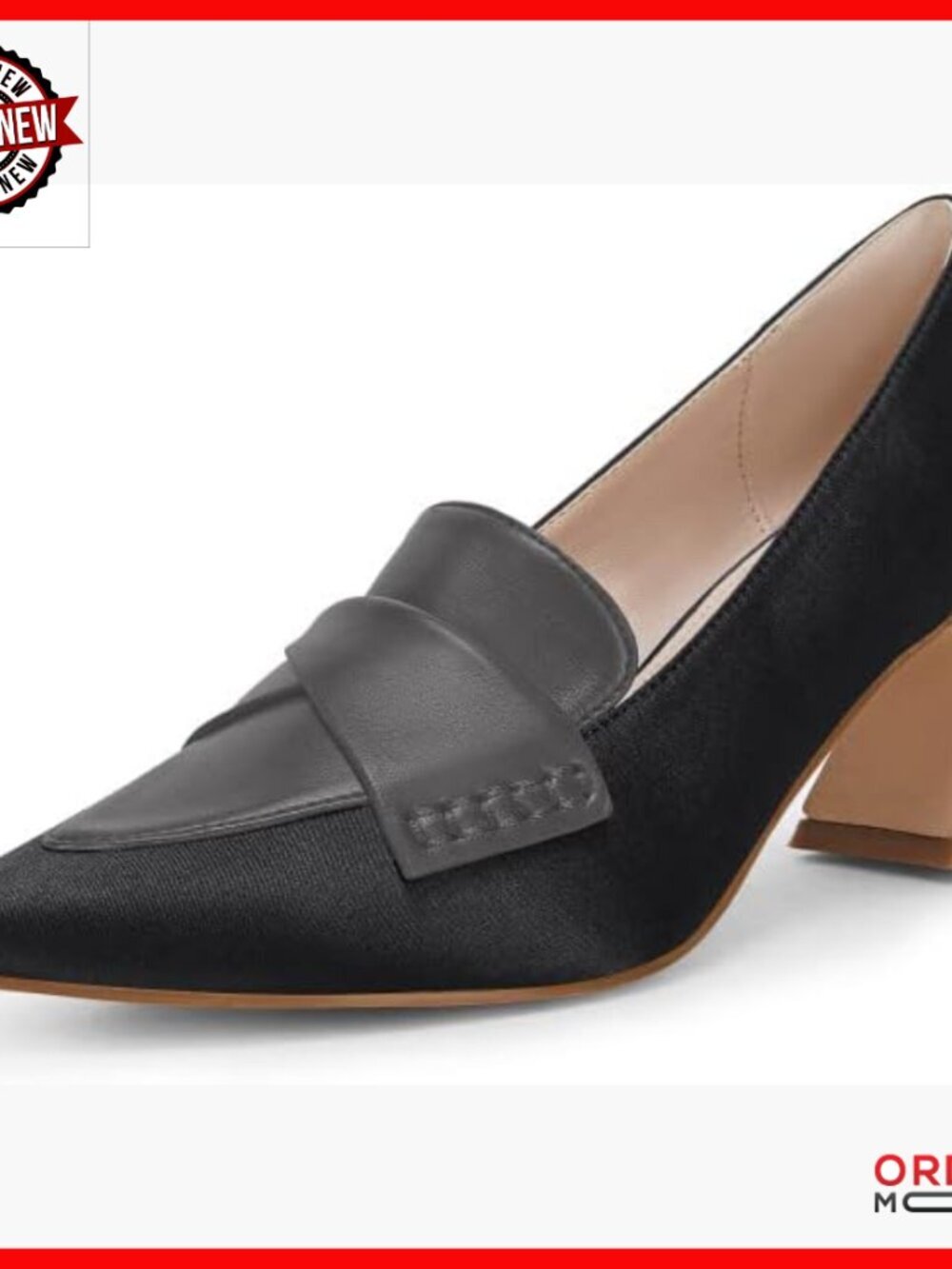 Chunky Block Low Heel Pumps Stitching Retro Office Dress Shoes